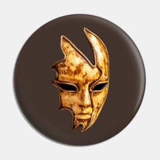 Gold Carnival Mask Pin