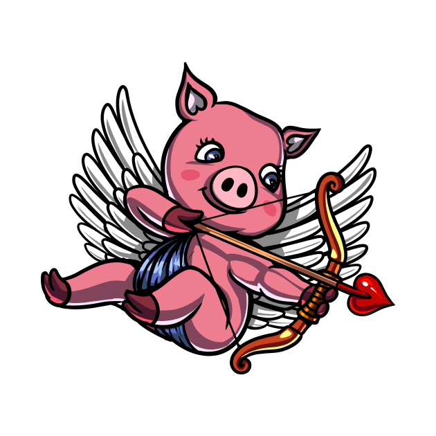 Pig Valentines Day Cupid by underheaven