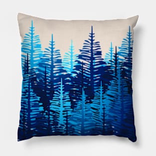 Pine Forest - Blue Light Pillow