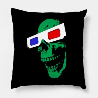 3D Skull (green) Pillow