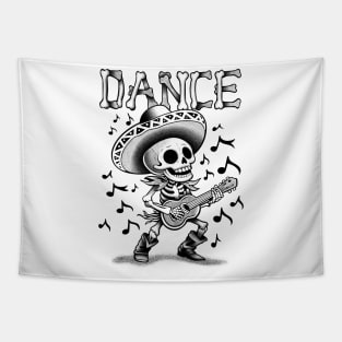 Funny Musician Skeleton Tapestry