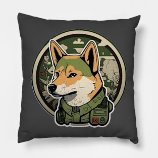 Shiba Inu Camouflage Motif Pillow