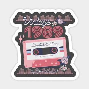 Vintage 1989 Limited Edition Music Cassette Birthday Gift Magnet