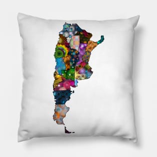 Spirograph Patterned Argentina Province Map Pillow