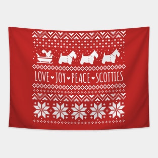 Scottish Terriers Christmas | Love Joy Peace Scotties Tapestry