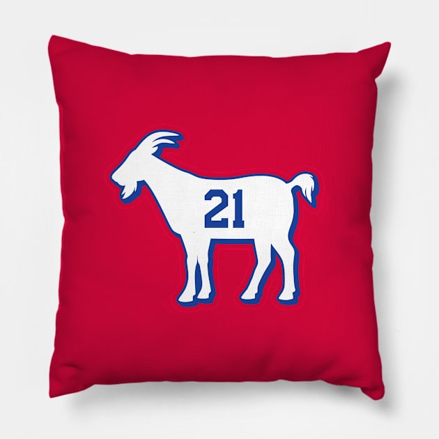 PHI GOAT - 21 - Red Pillow by KFig21