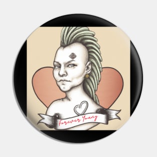 FOREVER YOUNG PUNK LADY AI GENERATED Pin