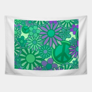 Green flower power Tapestry