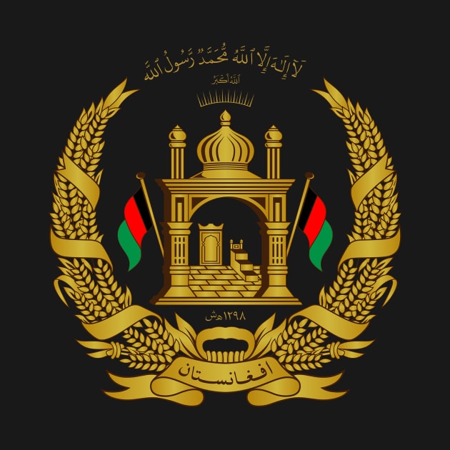 National Emblem of Afghanistan GOLD by Flags of the World