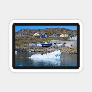 Icy Boatyard in Narsaq Greenland Magnet