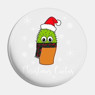 Christmas Cactus - Cute Cactus With Christmas Scarf Pin