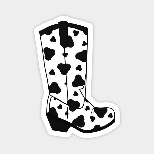 BLACK Cow Spots Cowboy Boots Magnet by SartorisArt1