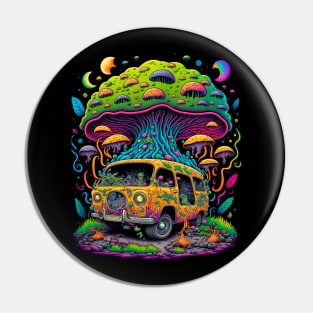 Trippy Mushroom Van Pin