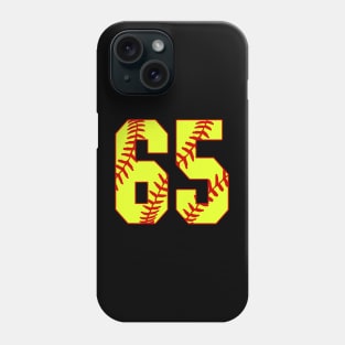 Fastpitch Softball Number 65 #65 Softball Shirt Jersey Uniform Favorite Player Biggest Fan Phone Case