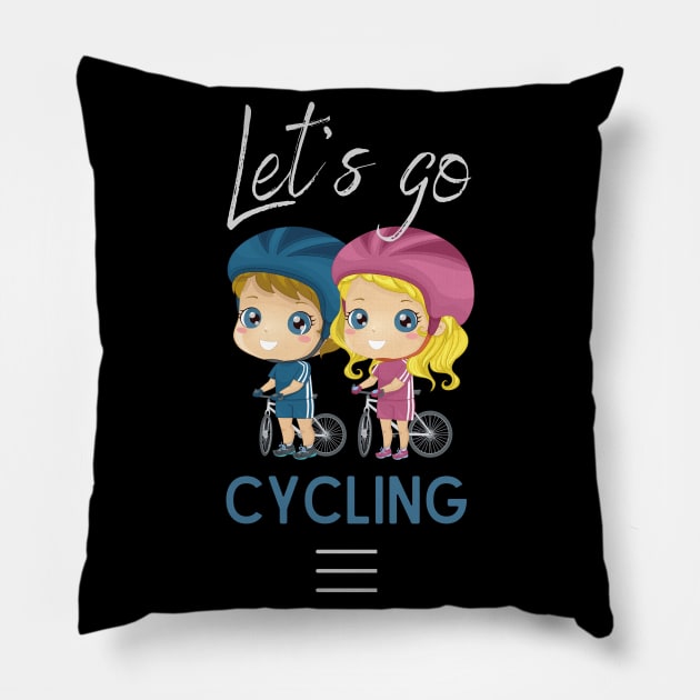 Let's go cycling Pillow by Northshore Cycling Tees