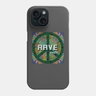 Peace sign with green flower of life - Rave 2023 Phone Case