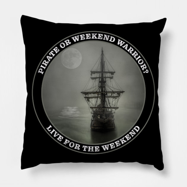 Pirate or Weekend Warrior? Pillow by SteveKight