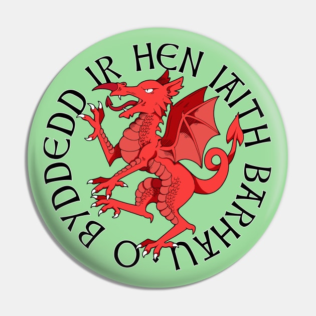 Heraldic Welsh Dragon Pin by Skarmaiden