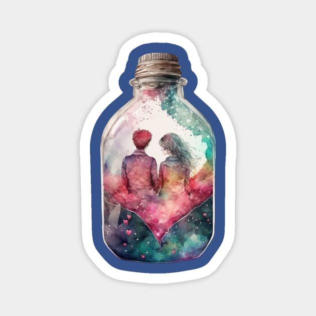 Bottle Couple valentine 2023 Magnet by abbeheimkatt