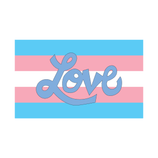 Transgender pride flag with Love text T-Shirt