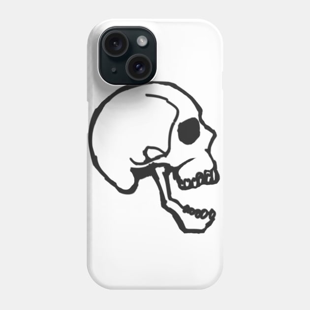 Side View Skull New School Original Art Phone Case by ckandrus