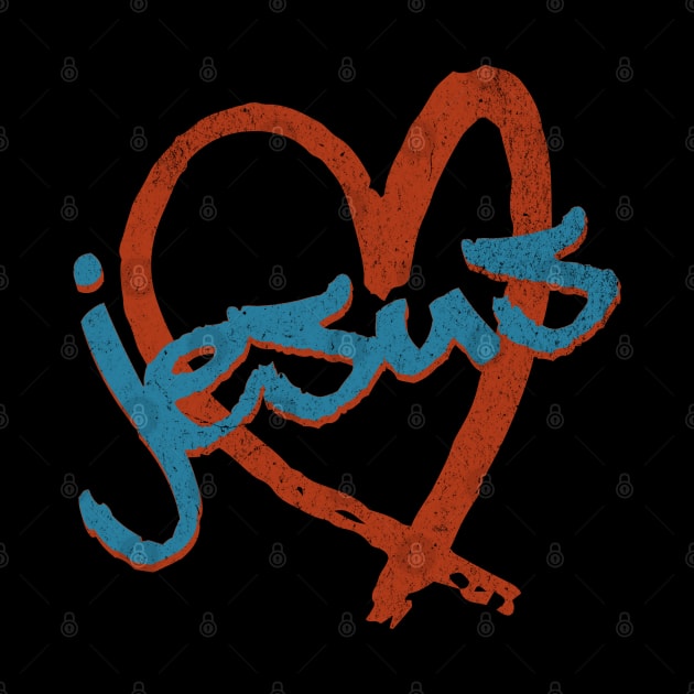 I Love Jesus Vintage 80's & 90's Brown and Blue by Family journey with God