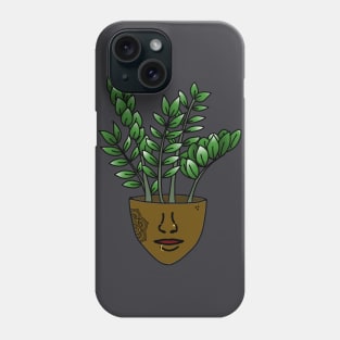 Plant People With Face Tattoos and Piercings, Dark Skin Phone Case