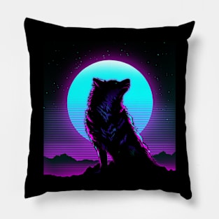 Retro Wolf Pillow