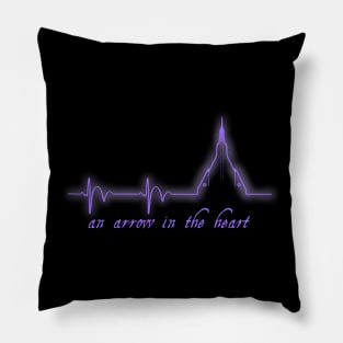 Arrow In the Heart Purple Pillow