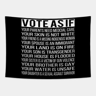 Vote As If Your skin is not white Tapestry