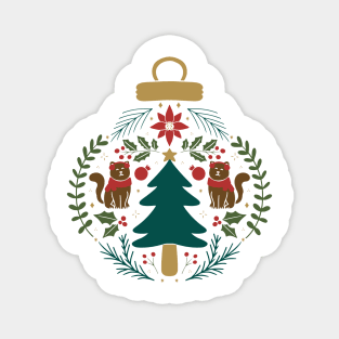 Cat Christmas ornament design Magnet