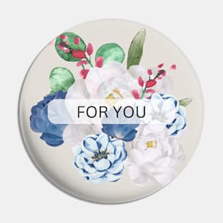 Watercolor flowers and leaves Pin