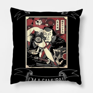 I am not retired I`m a Samurai Photographer - Funny Samurai Champloo T-shirt Pillow