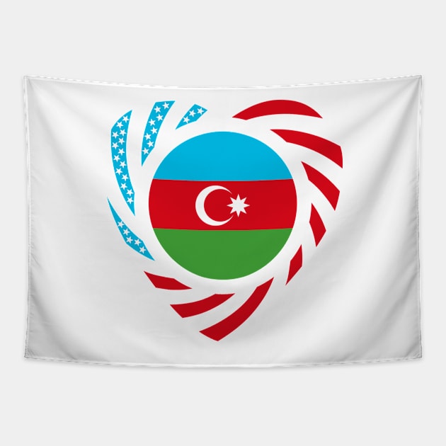 Azerbaijani Multinational Patriot Flag Series (Heart) Tapestry by Village Values