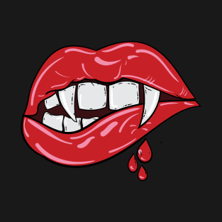 Bite My Lip - Sexy Vampire Lips graphic T-Shirt