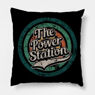 The Power Station // Retro Circle Crack Vintage Pillow