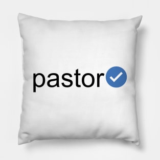 Verified Pastor (Black Text) Pillow