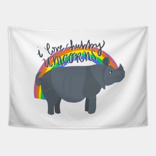 Chubby Unicorn - Rhinoceros Unicornis Tapestry