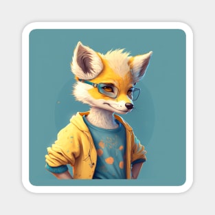 Anthropomorphic Fox Life Magnet