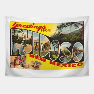 Greetings from Ruidoso, New Mexico - Vintage Large Letter Postcard Tapestry