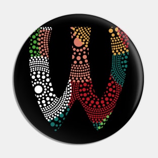 W Aboriginal Letter Pin