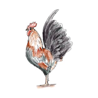 Watercolor Rooster / Rooster Art / Rooster Drawing / Farm Animal T-Shirt