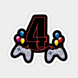 4th Birthday Boy Toddlers Video Gamer Store Magnet