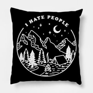 I Hate People Nature Mountain Outdoor Pillow