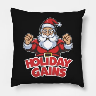 Festive Fitness: Santa’s Holiday Gains Pillow