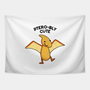 Ptero-bly Cute Dinosaur Animal Pun Tapestry