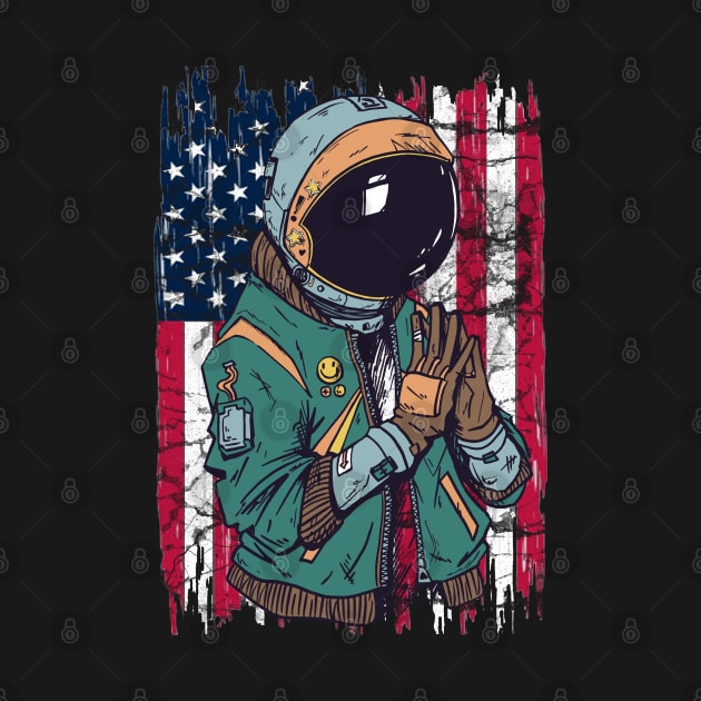 4th of July astronaut patriotic astronaut moon landing  american astronaut by JayD World