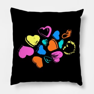 Colorful hearts Pillow