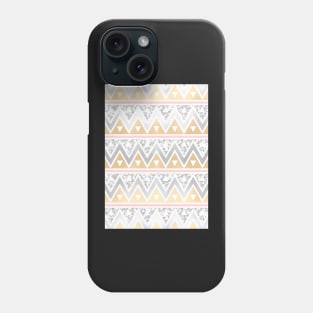 Gold, Silver & Marble Chevron Pattern Phone Case