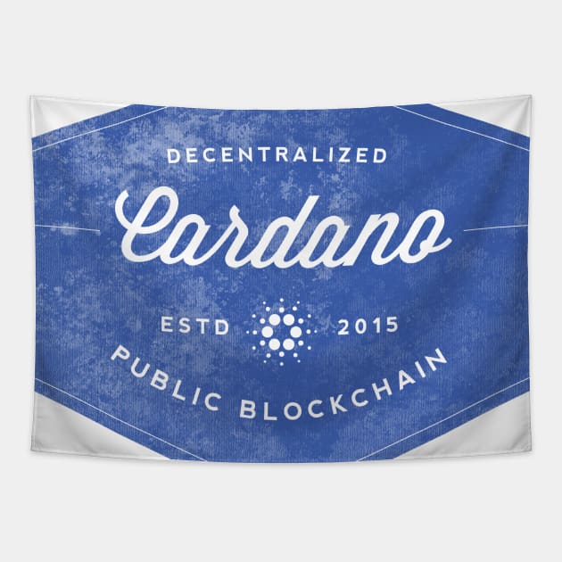 Cardano Vintage Logo 2015 Blockchain ADA Cryptocurrency Tapestry by Kogarashi